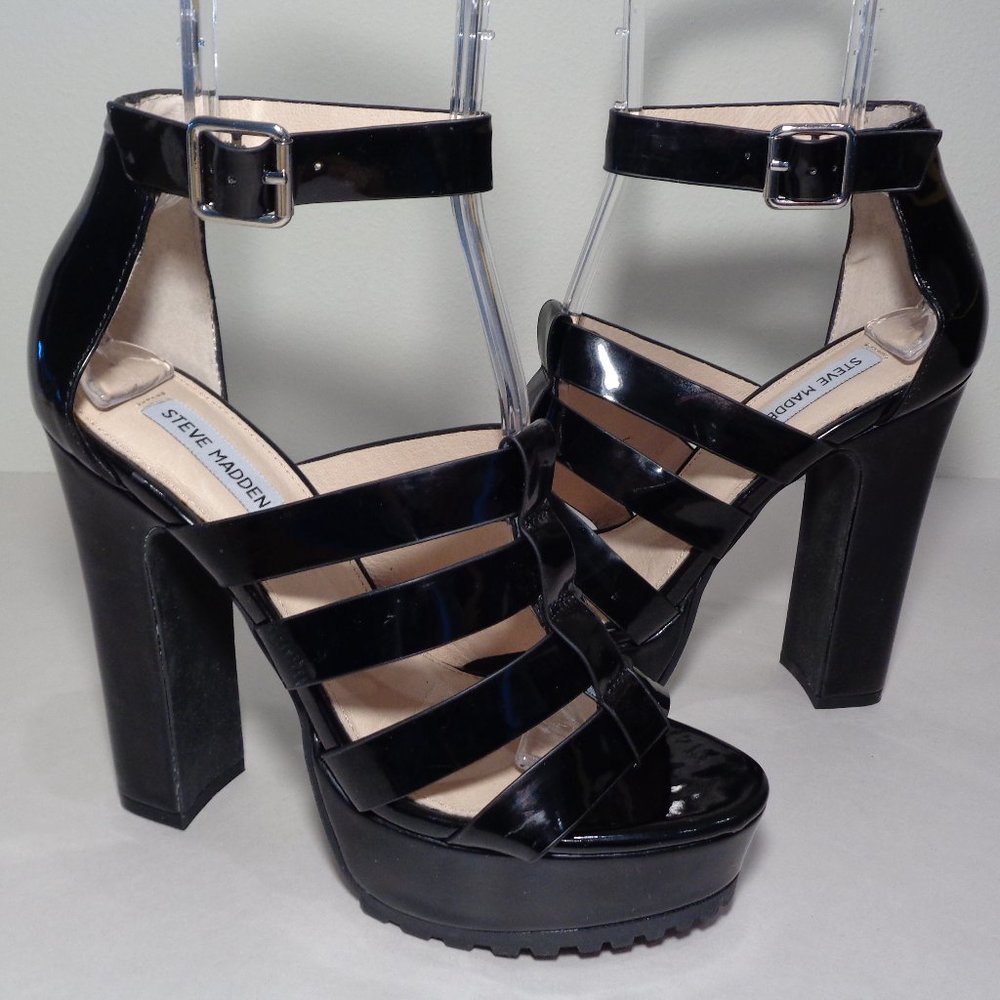 Steve Madden Size 8.5 M GROOVE Black New Sandals